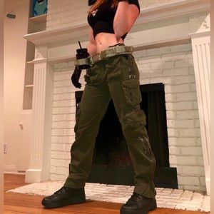 Green Cargo Utility Pants